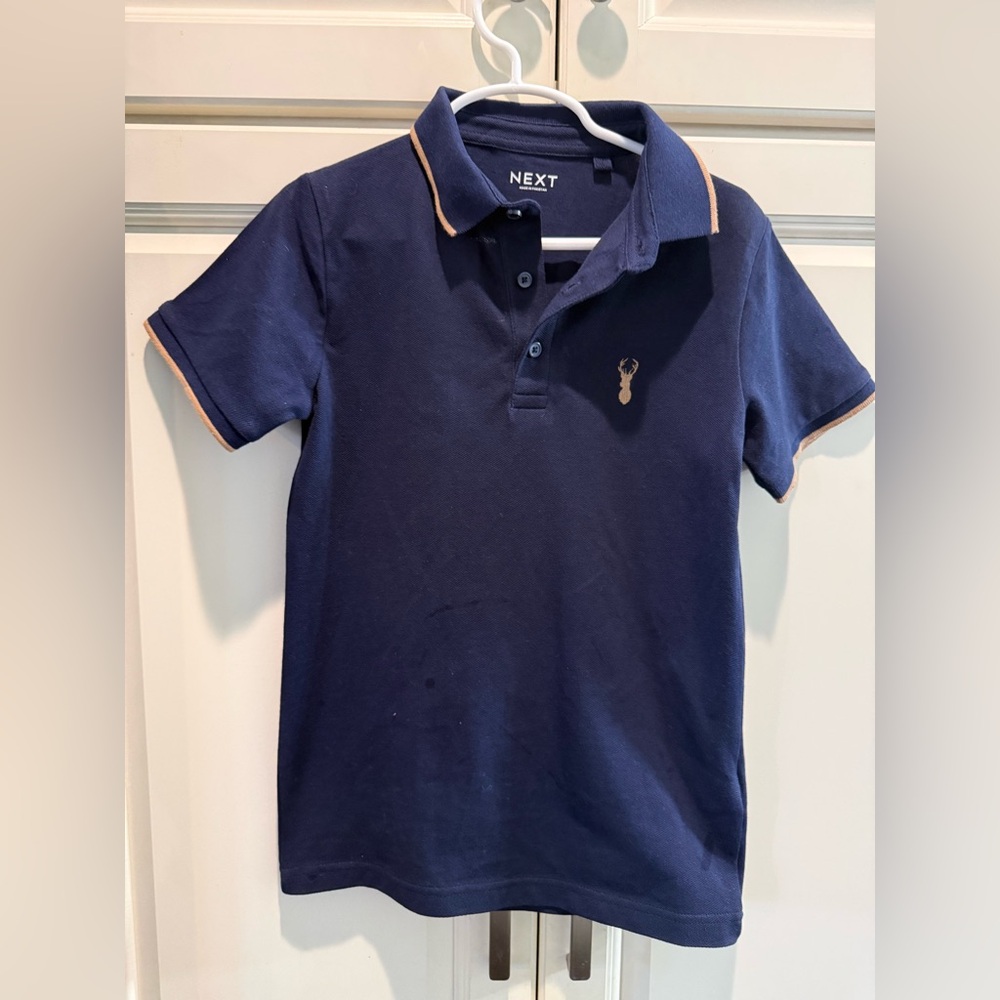 NEXT Boys' Navy Polo Shirt with Contrast Trim